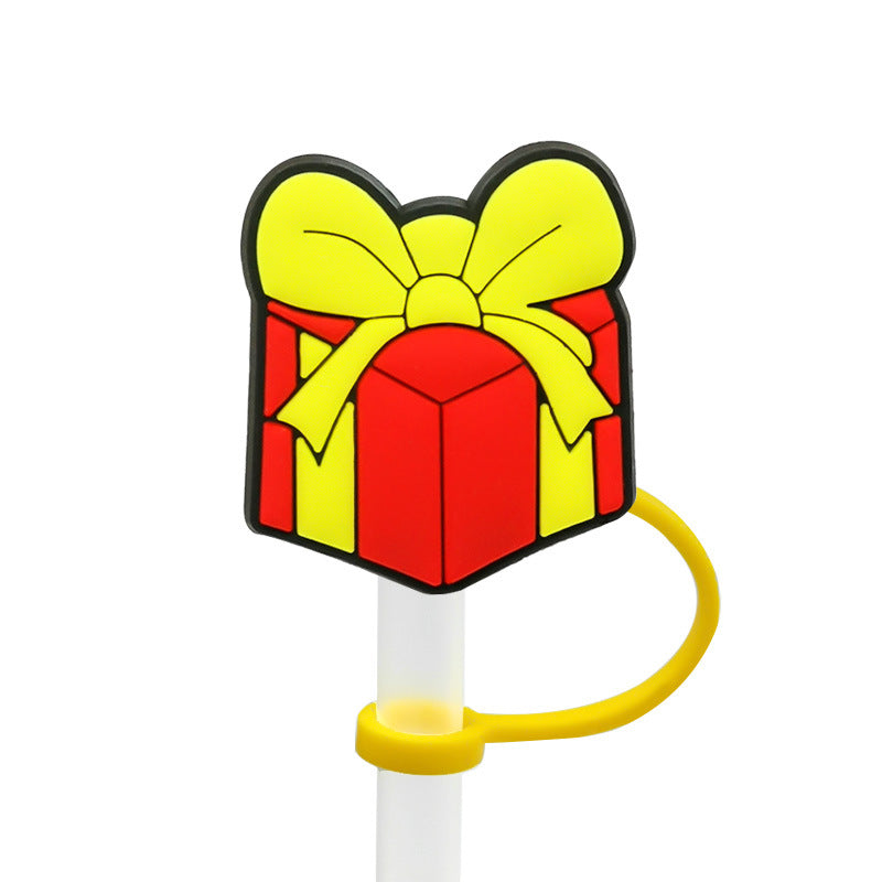 Wholesale 20pcs Cartoon Christmas Series Party Silicone Straw Caps Straw Decoration